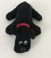 Vintage Original Pound Puppy Black Plush Stuffed Toy 1986 7 Tonka Red Collar