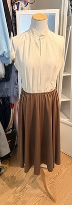 Vintage Jane Baar NY Two-Tone Midi Dress Cottagecore Dark Academia Size Medium