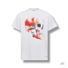 Alexander McQueen Skull Print T-Shirt – White, Size M, Made in Italy