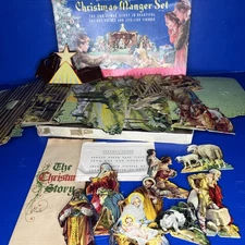 Vintage Concordia Christmas Manger Set Nativity Cut-Out Scenes 1940’s No. 743