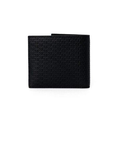 Armani Exchange Bifold Wallet AX Embossed Leather Men Black - Picture 3 of 3