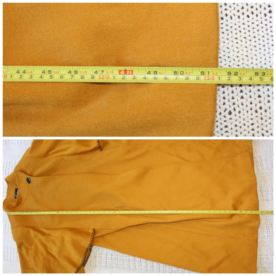 VTG 70'S Loring Forstmann Wool Blend Coat 2X Mustard Cape Old Money Goblincore - Image 3 of 4