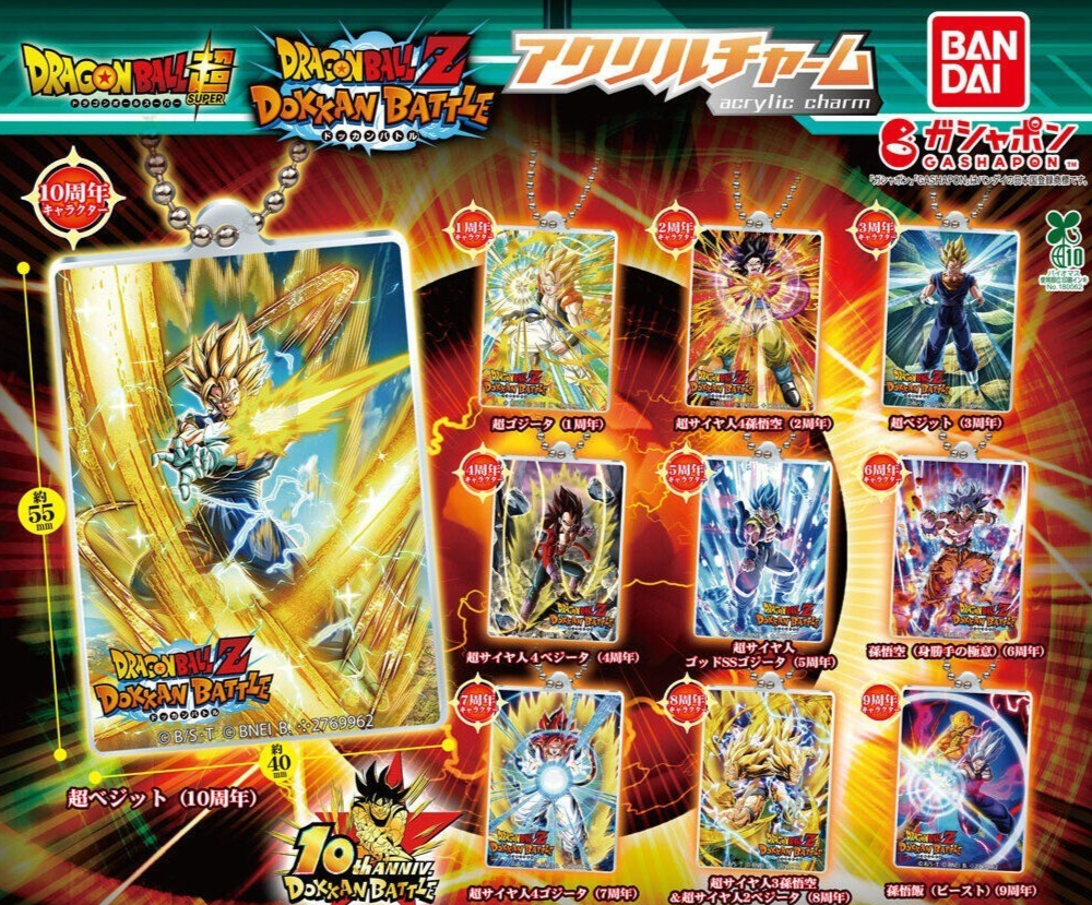 Dragon Ball Z Dokkan Battle Acrylic Charm Complete of 10 types