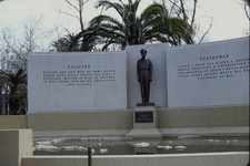 RED BORDER SLIDE General Douglas MacArthur memorial statue & inscribed walls.