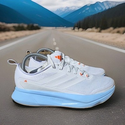 Adidas Women's Jogit Running Sneaker White Glow Blue Size 8