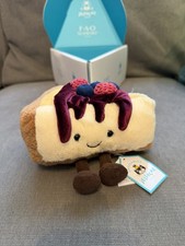 Jellycat NY FAO Schwartz Diner Exclusive Crember Cheesecake, bag, stickers etc