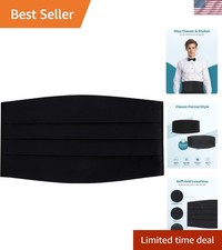 Timeless Black Satin Cummerbund for Men - Perfect for Proms, Weddings, and More