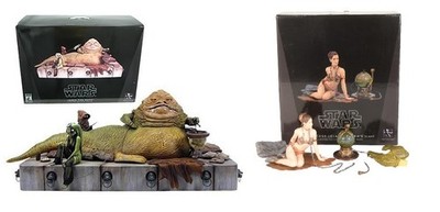 GENTLE GIANT STAR WARS JABBA THE HUTT PALACE AND SLAVE LEIA STATUE