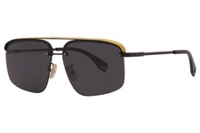 Fendi FF-M0094/G/S 807/IR Sunglasses Women's Black-Yellow/Blue Lens Square 62mm