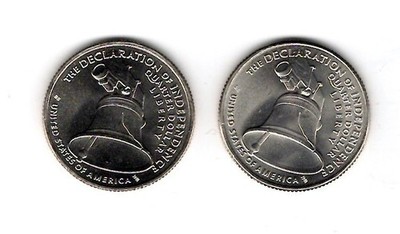 USA: Semiquincentennial Quarters 2026, Declaration of Independence, Mint D + P