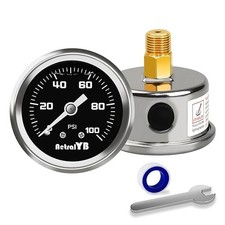 0-100 Psi Fuel Pressure Gauge 1-12 D Size 0-100psiblackstyle Back Mount