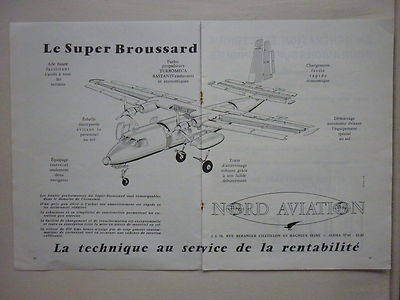 10/1962 PUB NORD AVIATION AVION MAX HOLSTE SUPER BROUSSARD ORIGINAL FRANZÖSISCHE ANZEIGE