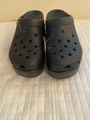 New Crocs Siren Studded Heel Clog Black Shoes Size Women13, Men 11