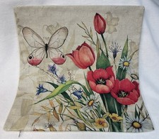 BUTTERFLY GARDEN Floral Spring Meadow Throw Pillow Cover Holiday HOME Decor 18  