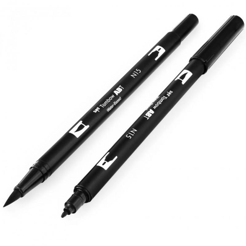Tombow ABT Dual Brush Pen Black Pack (2pc)