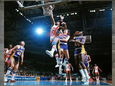 ABA 1973 New York Nets Julius Erving Dr J action vs Denver Nuggets 8 x 10 Photo