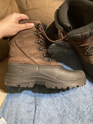 Quest Boots Men\'s 12 Thinsulate 3M Extreme Winter Snow Ice Brown Shoes Quest Leather Lining Thinsulate Brown/Black | Mercari main image 4