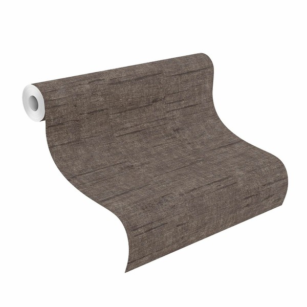 Tapete Vlies Rasch Holz-Optik Uni Braun Silber Brick Lane 426748 (3,67€/1Qm)-image