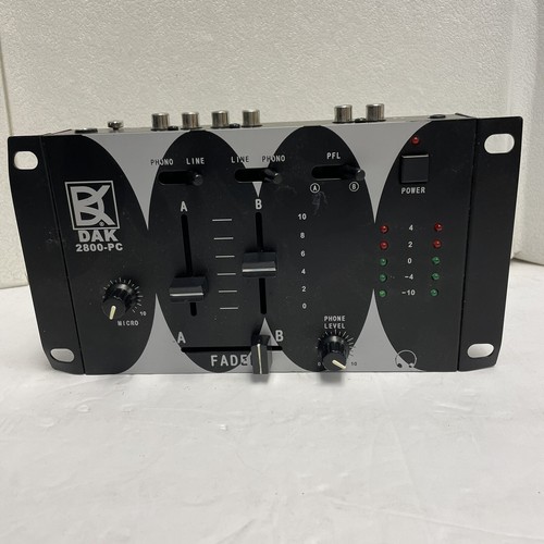 DAK 2800PC Stereo Phono/Line Preamp Cross Fade DJ Mixer no Power cord