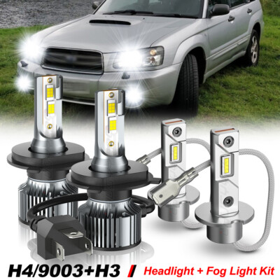 For Subaru Forester 2003-2005 6500K LED faros + bombillas de luces antiniebla 4x