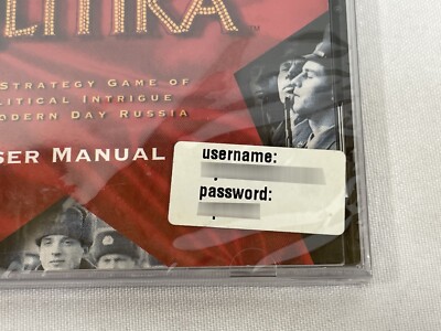 Vintage 1997 Tom Clancy's POLITIKA PC/Mac Computer Game CD-ROM Red
