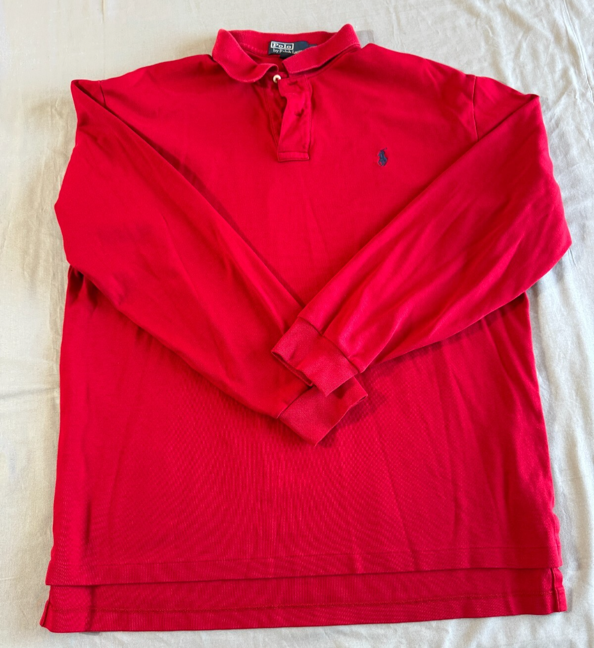 Polo Ralph Lauren camicia XL manica lunga polo rosso pony