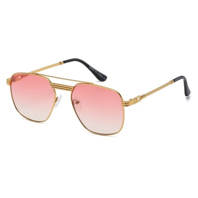 Pink Sunglasses Fashion Men Women Gold Frame Retro Vintage Shades Lentes Gafas