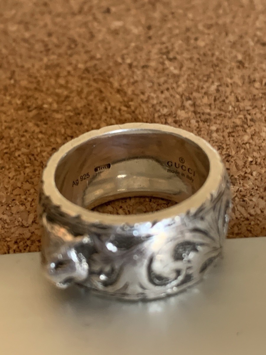 GUCCI Feline Head Ring Sterling Silver 925 GUCCI size #11 Or US
