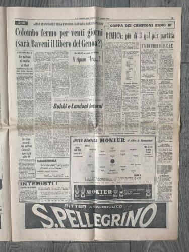 1965 EUROPEAN CUP FINAL Benfica v Inter Milan (RARE Gazzetta Sport Day of Final) - Picture 4 of 5
