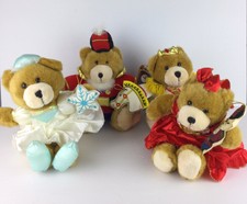 Vintage Set 4 Gibson Nutcracker Christmas Bears Plush 14" Clara Prince Queen