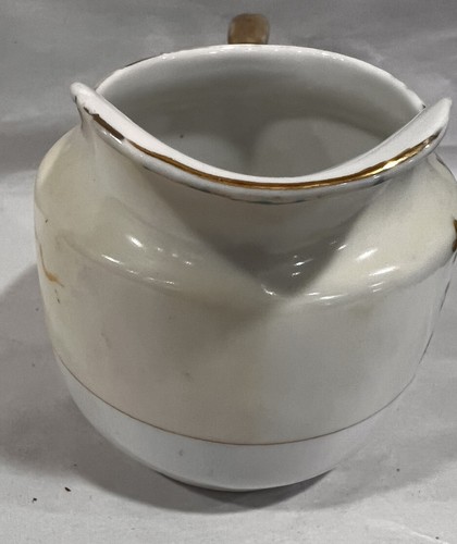 Floral Creamer Pitcher China Made In Japan 3.5 T x 4” W Vintage EUC Gold Accents - Picture 7 of 11