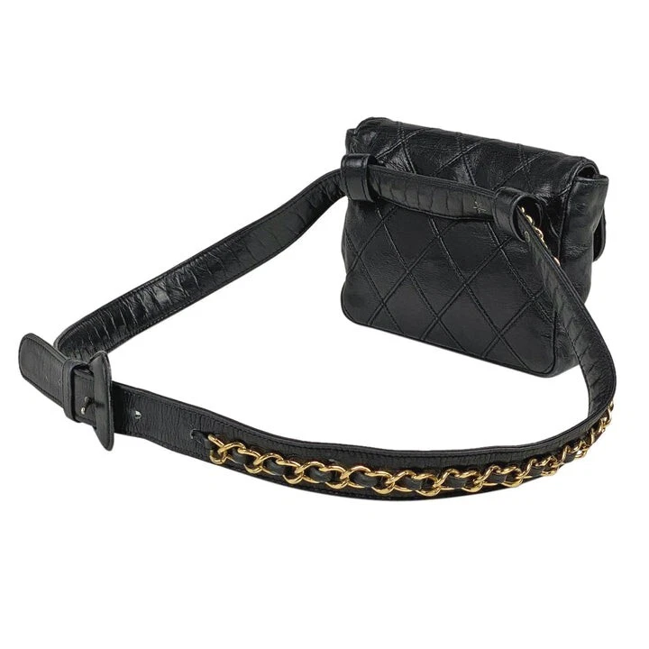 chanel quilted waist bag