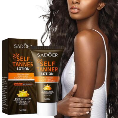 Sunless Self Tanning Cream Lotion Natural Bronzer Fake Tan For Gradual Glow