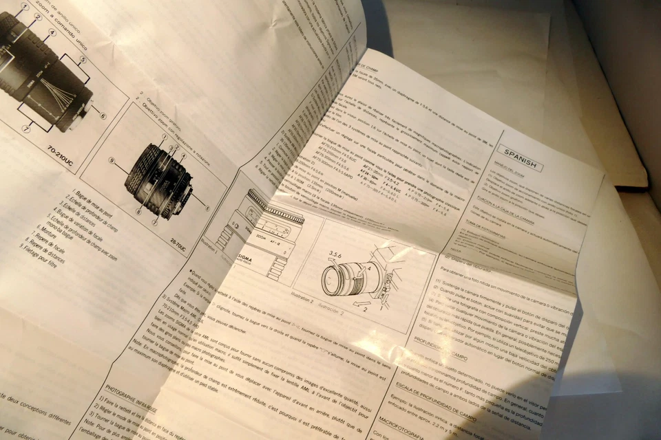 Lente manual Sigma AF 35-135 mm 21-35 mm 28-70 mm 24-50 mm 28-200 mm instrucciones Foto 4 de 4