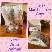 Intelex Warmies Marshmallow Neck Wrap Cozy GRAY Heatable Lavender Scented ~ NWT 