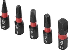 5PCS Robertson Square Drive Bits Premium S2 Alloy Steel Square Drill Bit Set ...