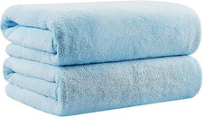 Soft Feel Bath Towel Set 2 Pack Large Cotton Bathroom Towels 27 Inch x 54 Inch