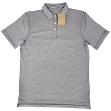 NWT Nike Dri-FIT Men's Small Obsidian/Brushed Silver Striped Golf Player Polo