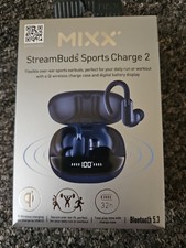 Mixx StreamBuds Sports Charge 2 Wireless Bluetooth Earbuds, 32-Hour Playtime