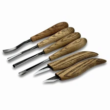 6-Piece Detail Carving Set – Hand-Forged Steel Blades, Ash Handles, Fine Carving