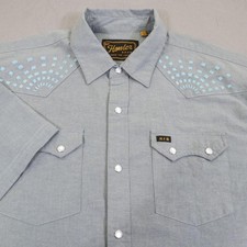 Howler Bros Gaucho Snap Shirt Mens Large Pearl Sawtooth Pocket Crosscut Work