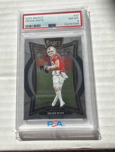 2024 Panini Select Drake Maye #27 PSA 8