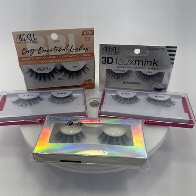 Lot of 5 Beautiful Lashes Ardell Bae Bbl Mink 3D 853 Blue Hombre Gl16 Black 747L