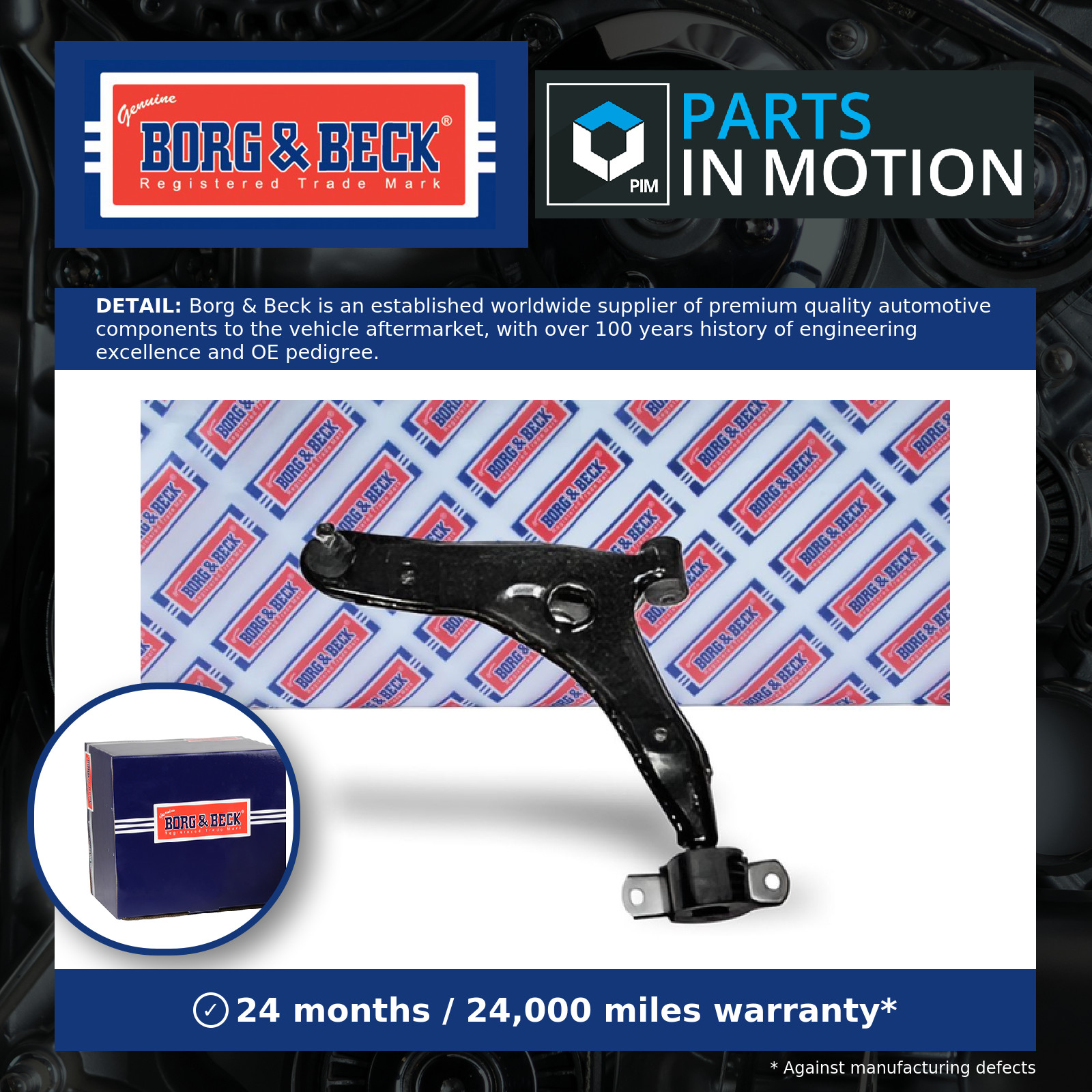 Wishbone / Suspension Arm BCA6182 Borg & Beck Track Control 30821650 30887025