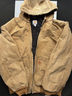 Carhartt J130 Duck Active Jacket Brown, Medium, Quilted, Workwear