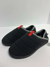 Wonder Nation Black Quilted Slip On Slippers Fleece Lined Size 13-1