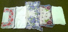 Vintage Handkerchiefs/Pocket Square Lot Bundle of 5 Floral Colorful Print