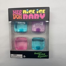 NeeDoh Nice Ice Baby 4 pack, Set of Four Nee Doh Mini Nice Cube Pink Blue Purple