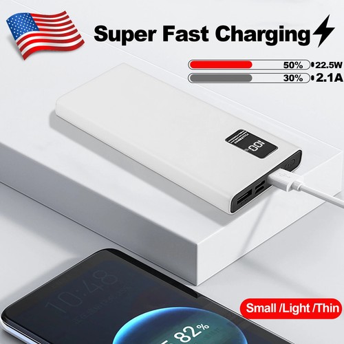 900000MAH Portable Power Bank LCD LED 2 USB Battery Charger For Mobile Phone New - Picture 2 of 8
