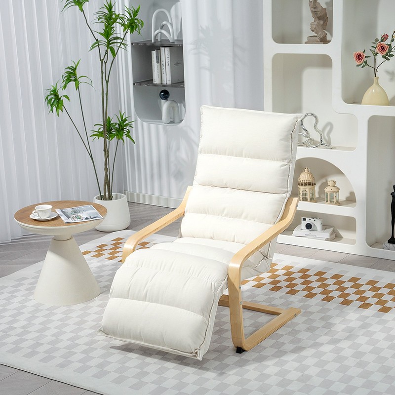HOMCOM Modern Accent Chair with Footrest, Upholstered Comfy Armchair